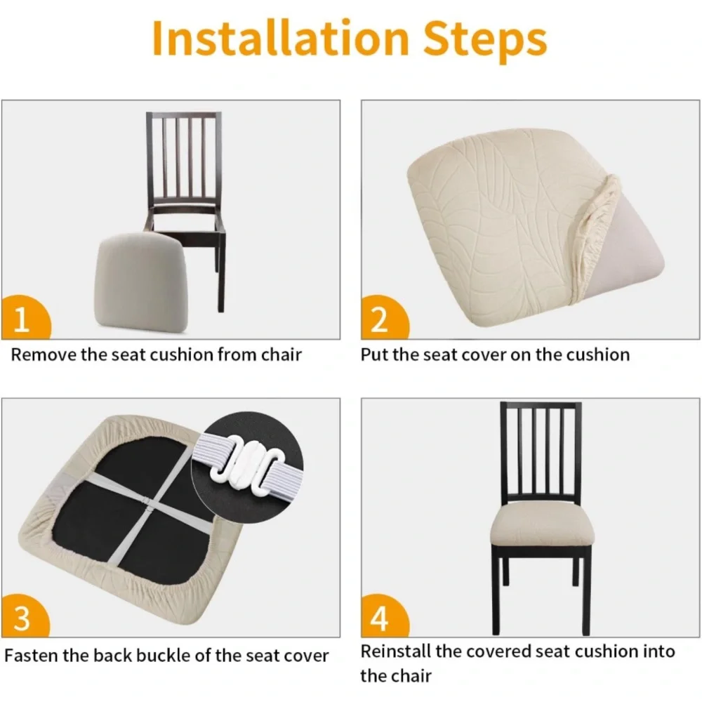 ~(6) Chair Seat Covers (Cream)~